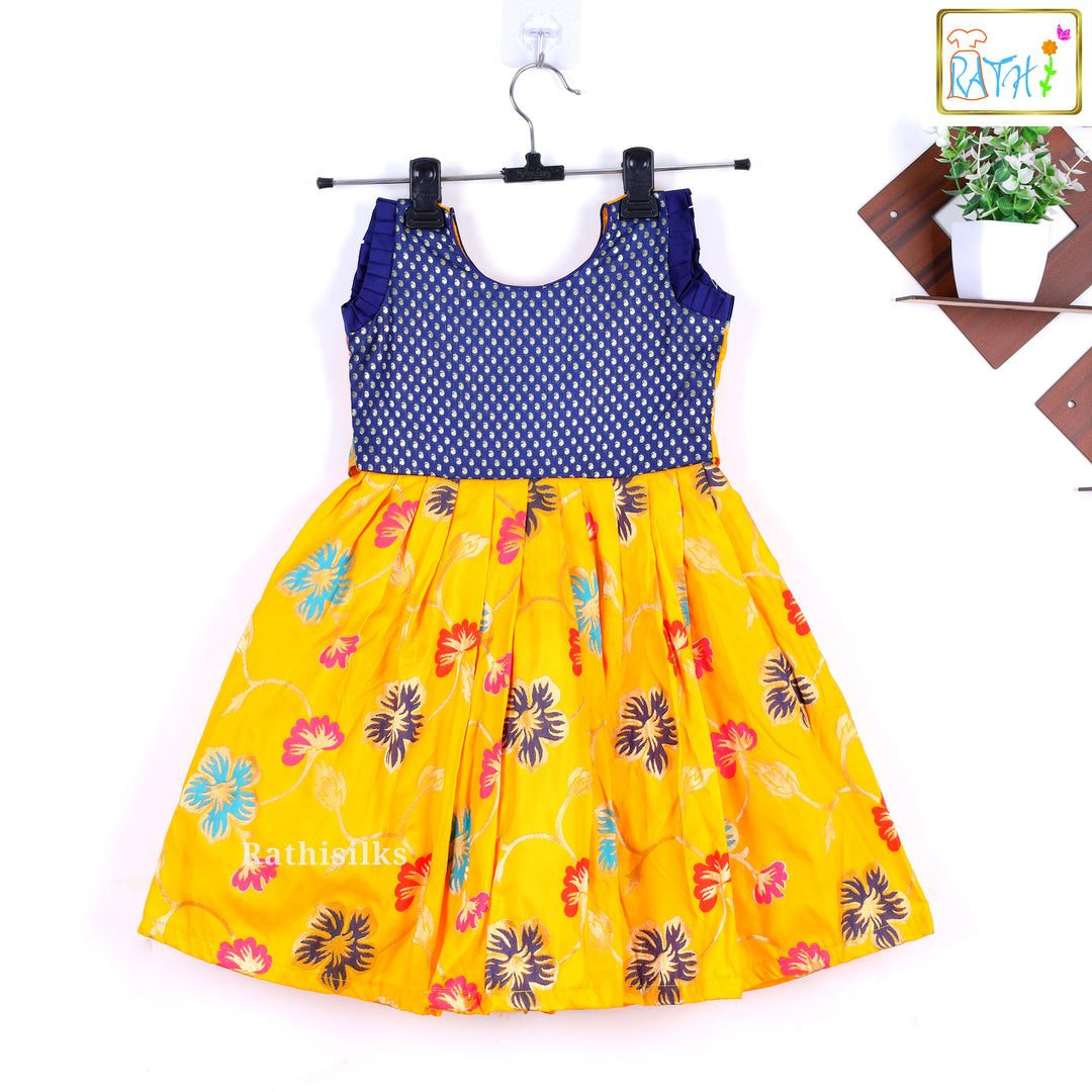 Vibrant Blue and Yellow Frock