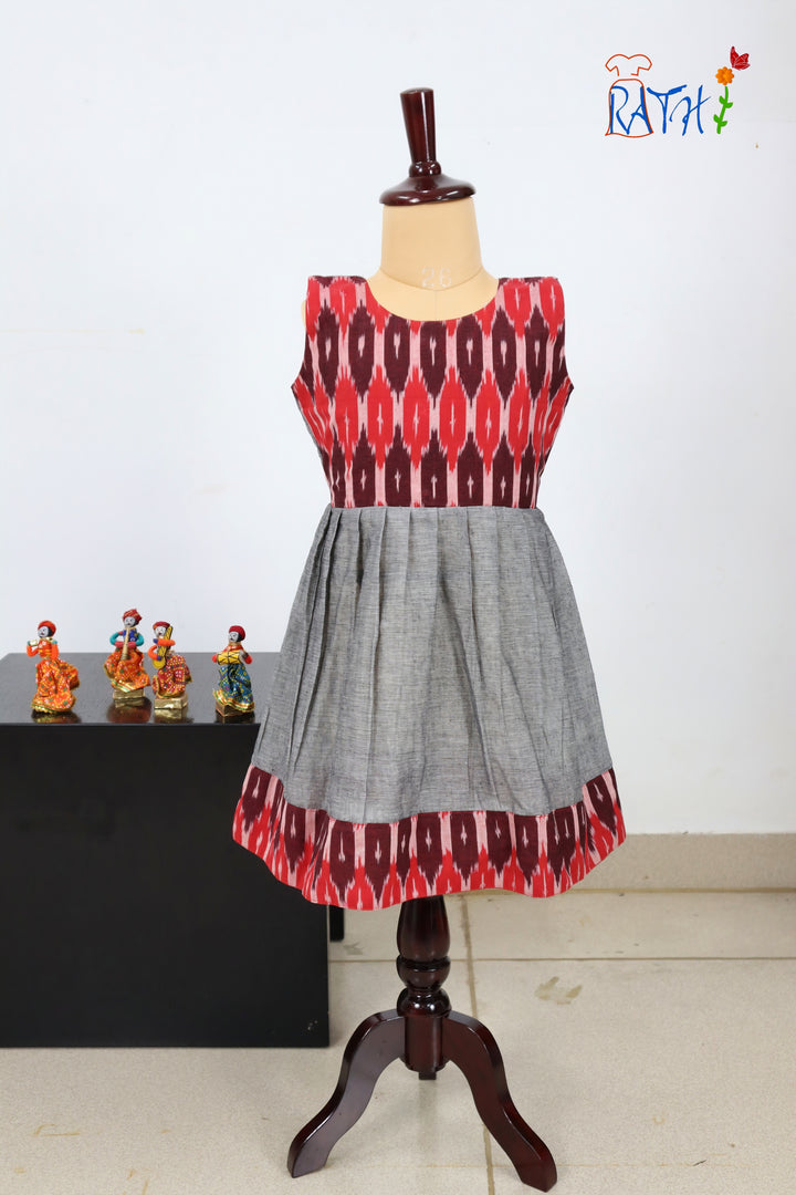 Ikat Cotton Short Frock