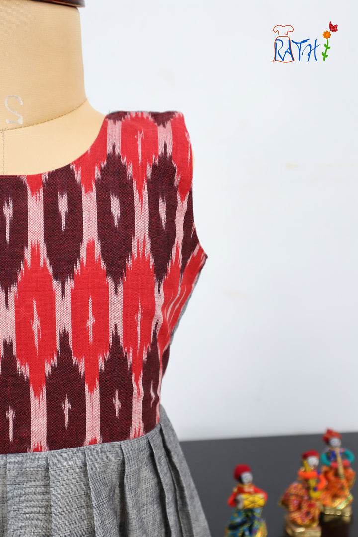 Ikat Cotton Short Frock