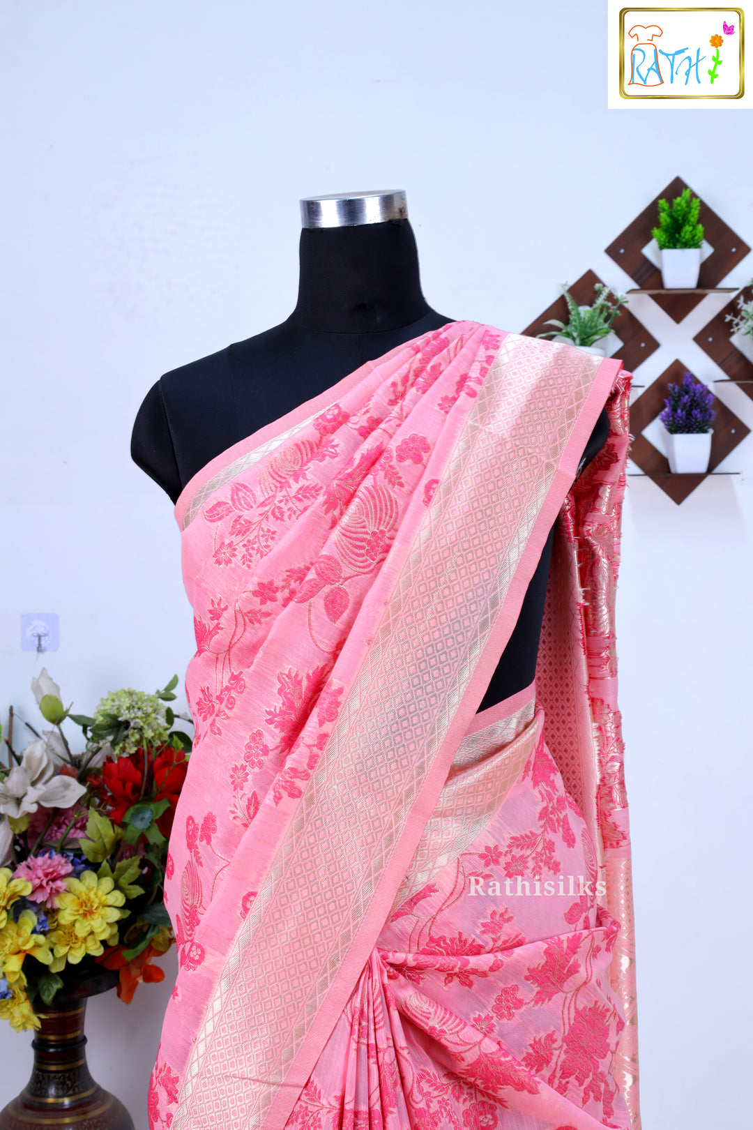 Synthetic Raw Silk Saree
