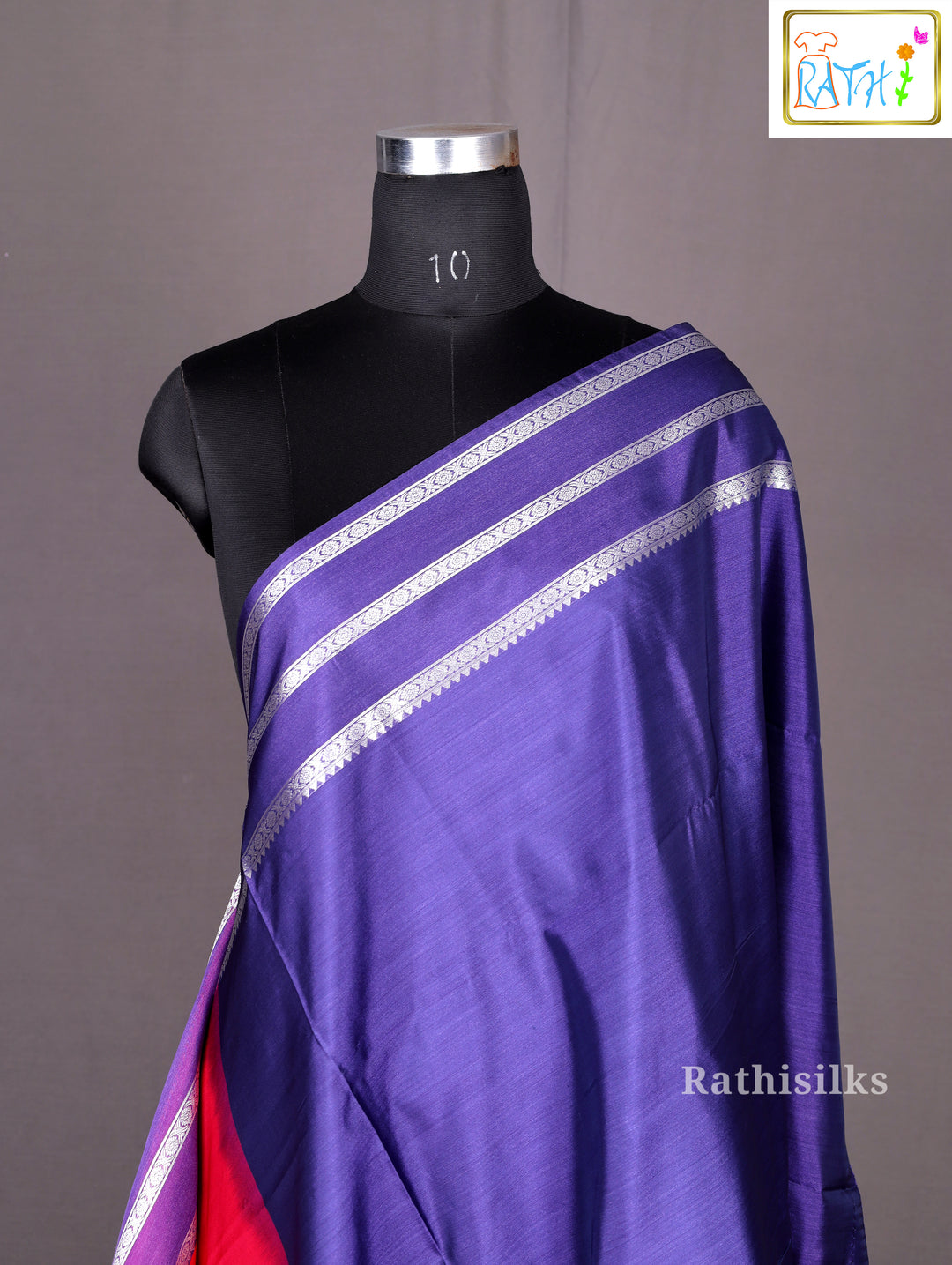 Radiant Red and Purple Art Silk Saree