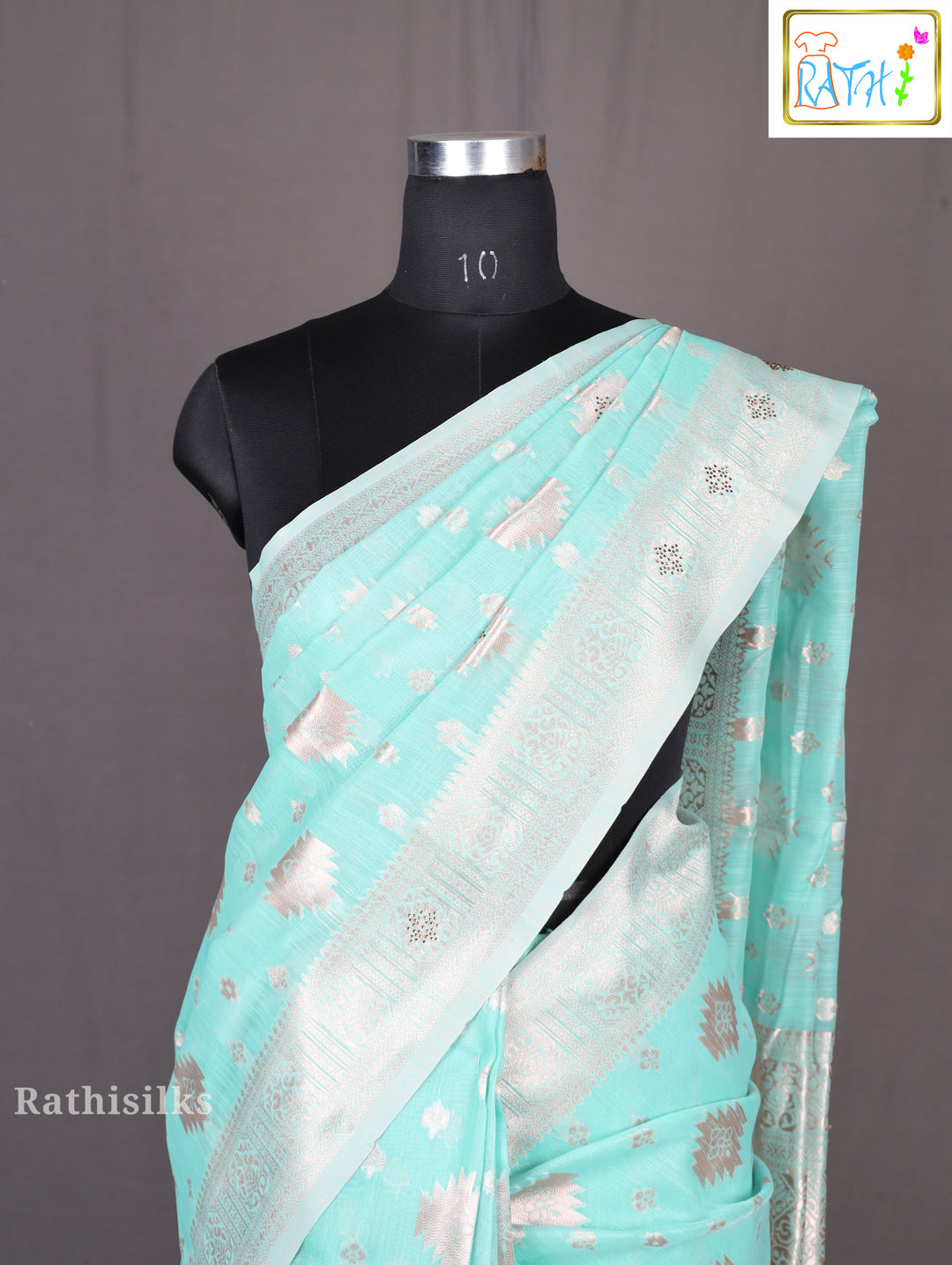 Elegant Sea Green Synthetic Saree