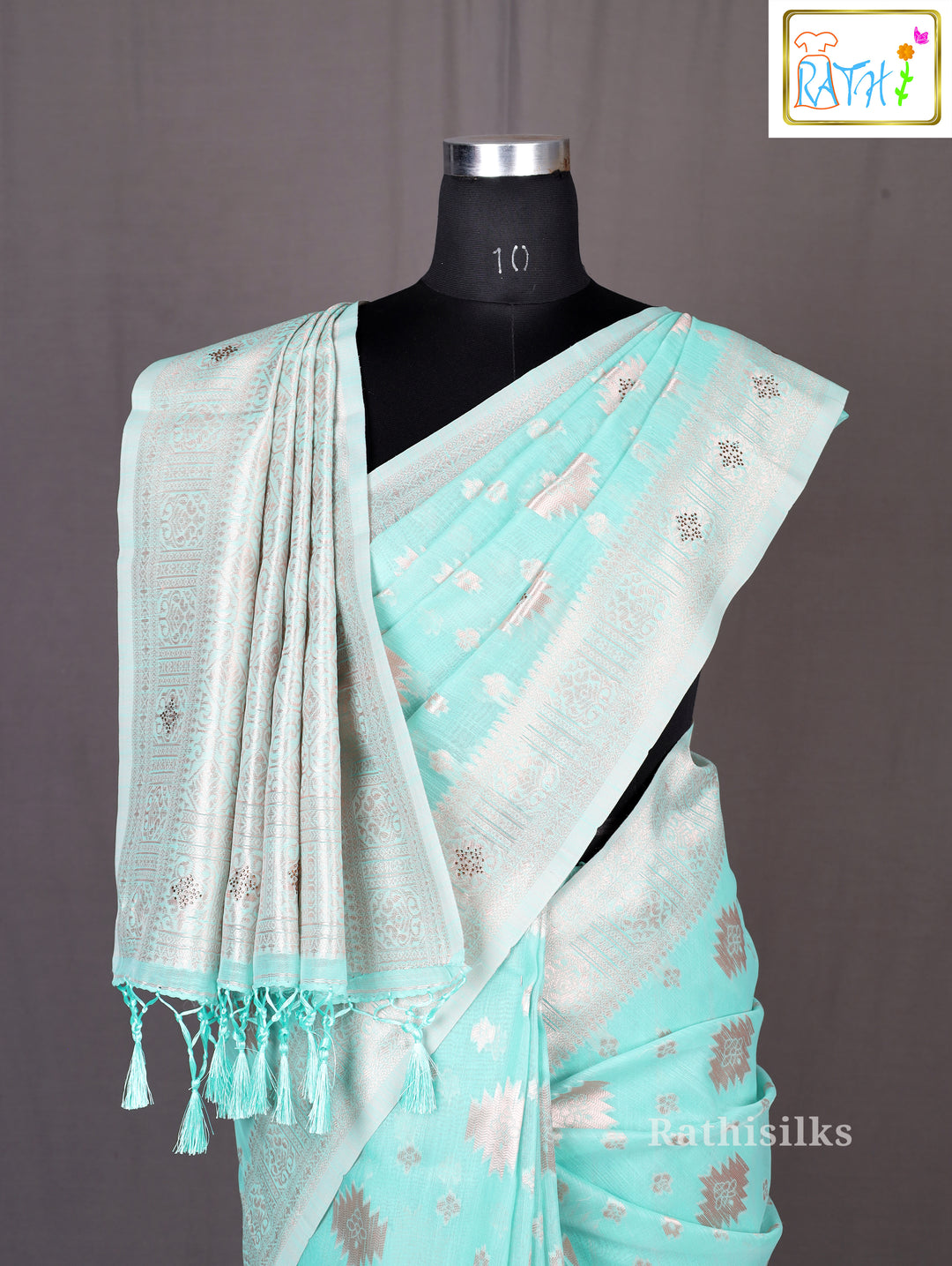 Elegant Sea Green Synthetic Saree