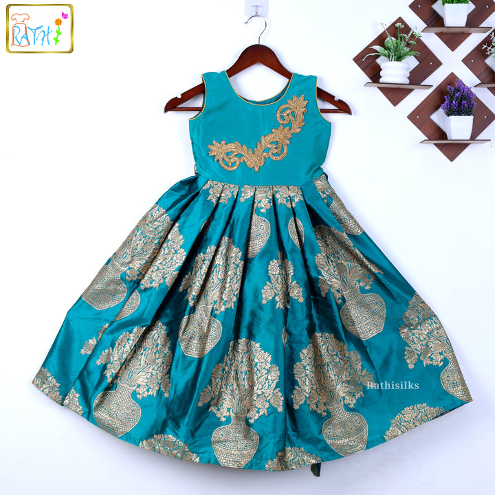 Peacock Bloom Banarasi Gown