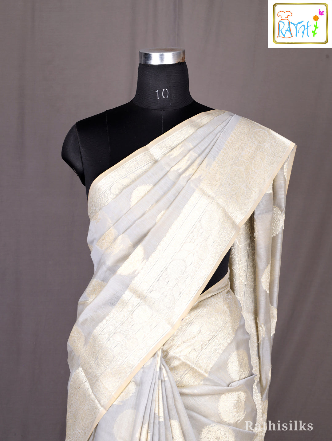 Elegant Silver Grey Synthetic Saree