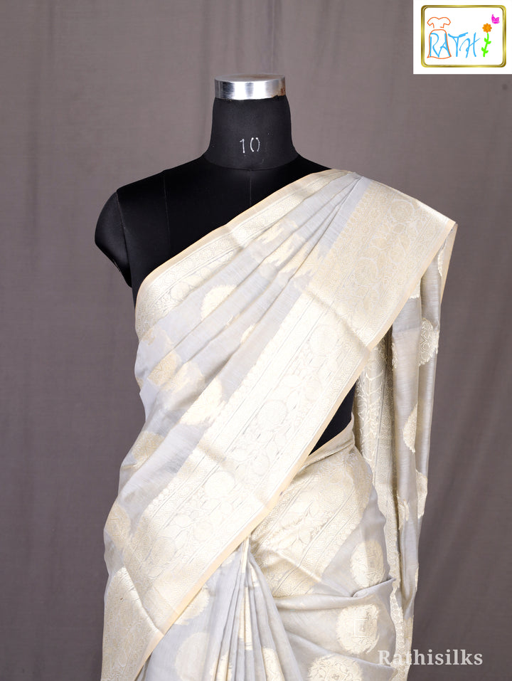 Elegant Silver Grey Synthetic Saree