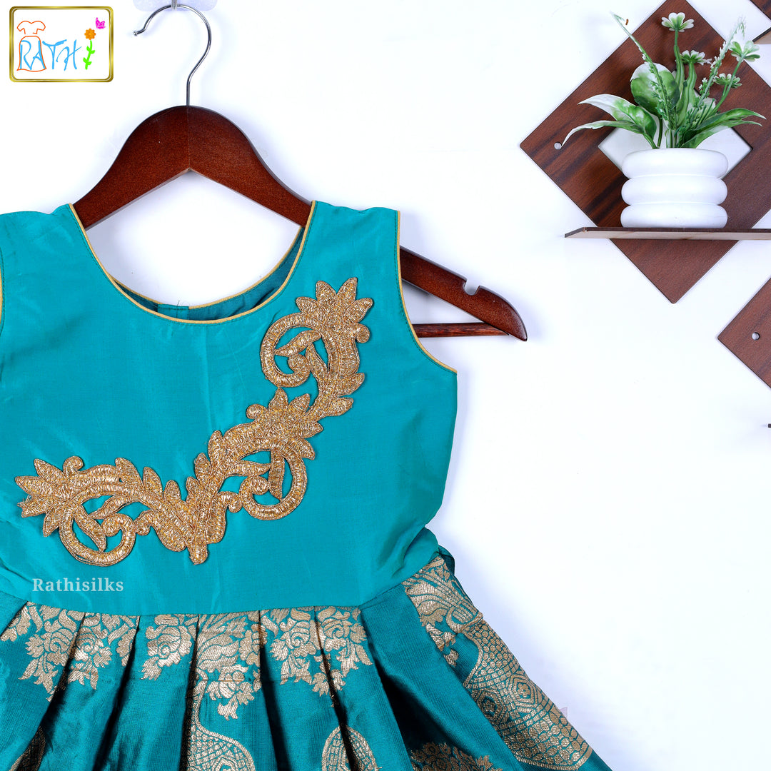 Peacock Bloom Banarasi Gown