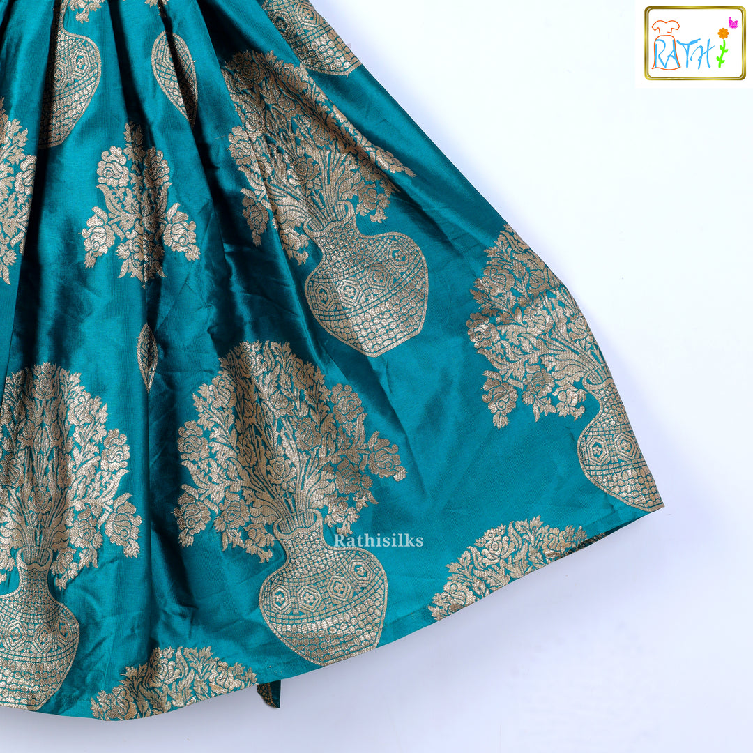 Peacock Bloom Banarasi Gown
