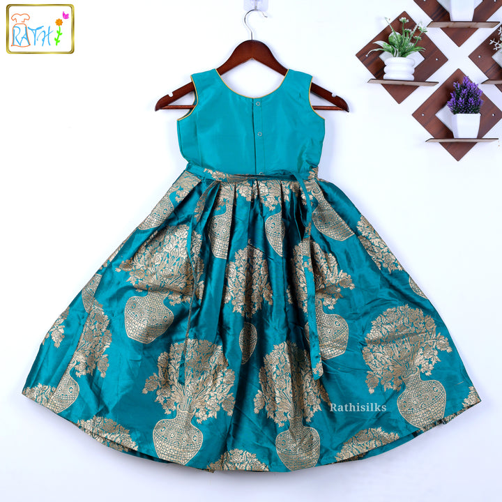 Peacock Bloom Banarasi Gown