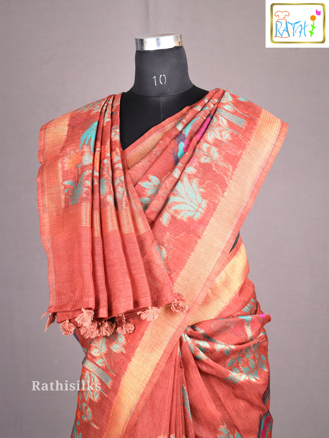 Graceful Rust Synthetic Saree