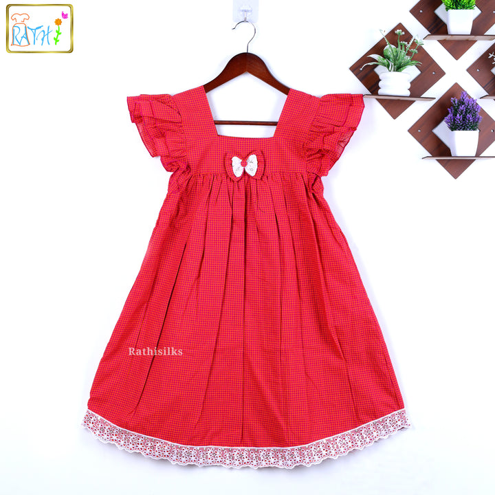 Cherry Gingham Ruffle Frock