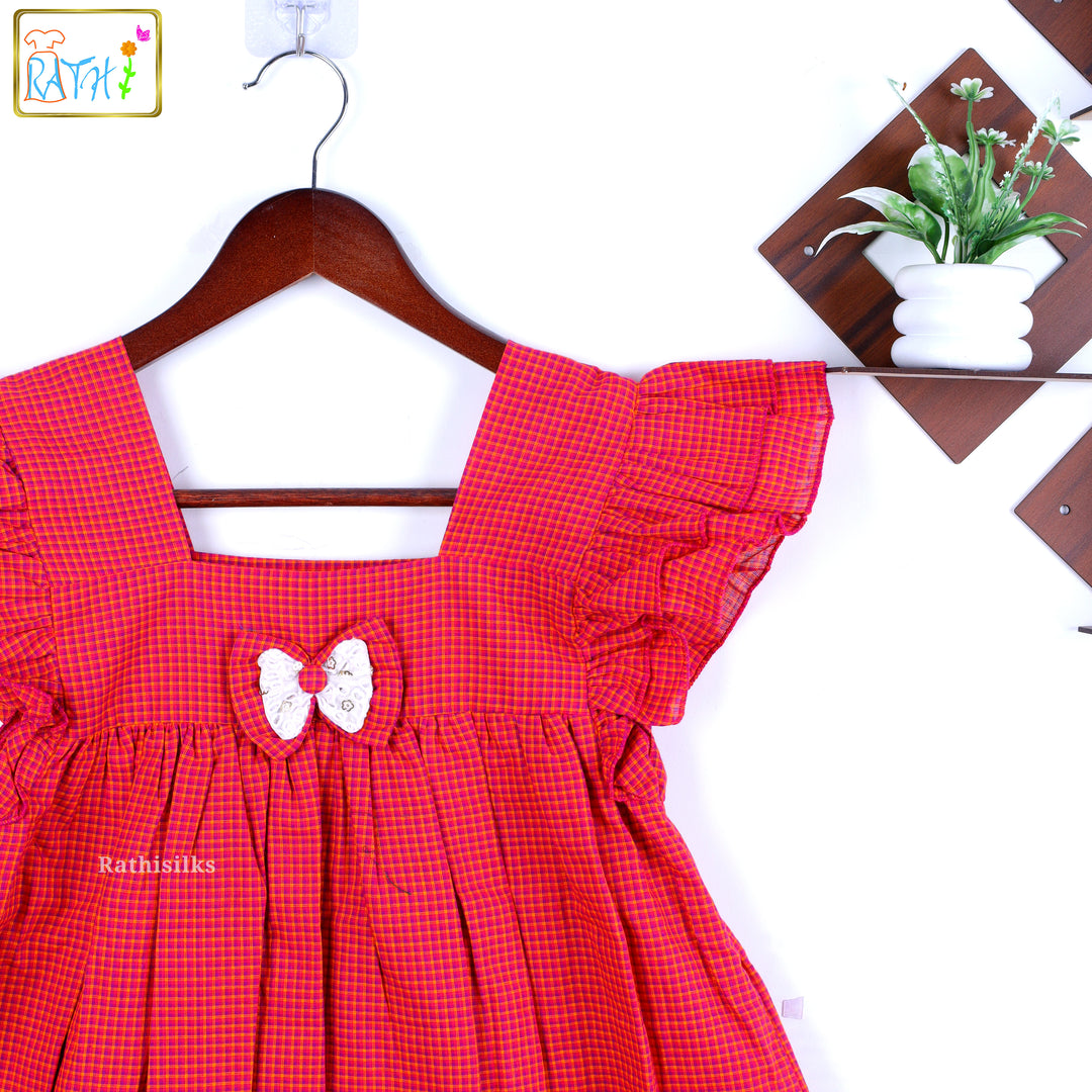 Cherry Gingham Ruffle Frock