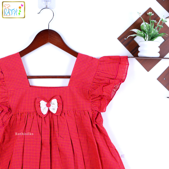 Cherry Gingham Ruffle Frock