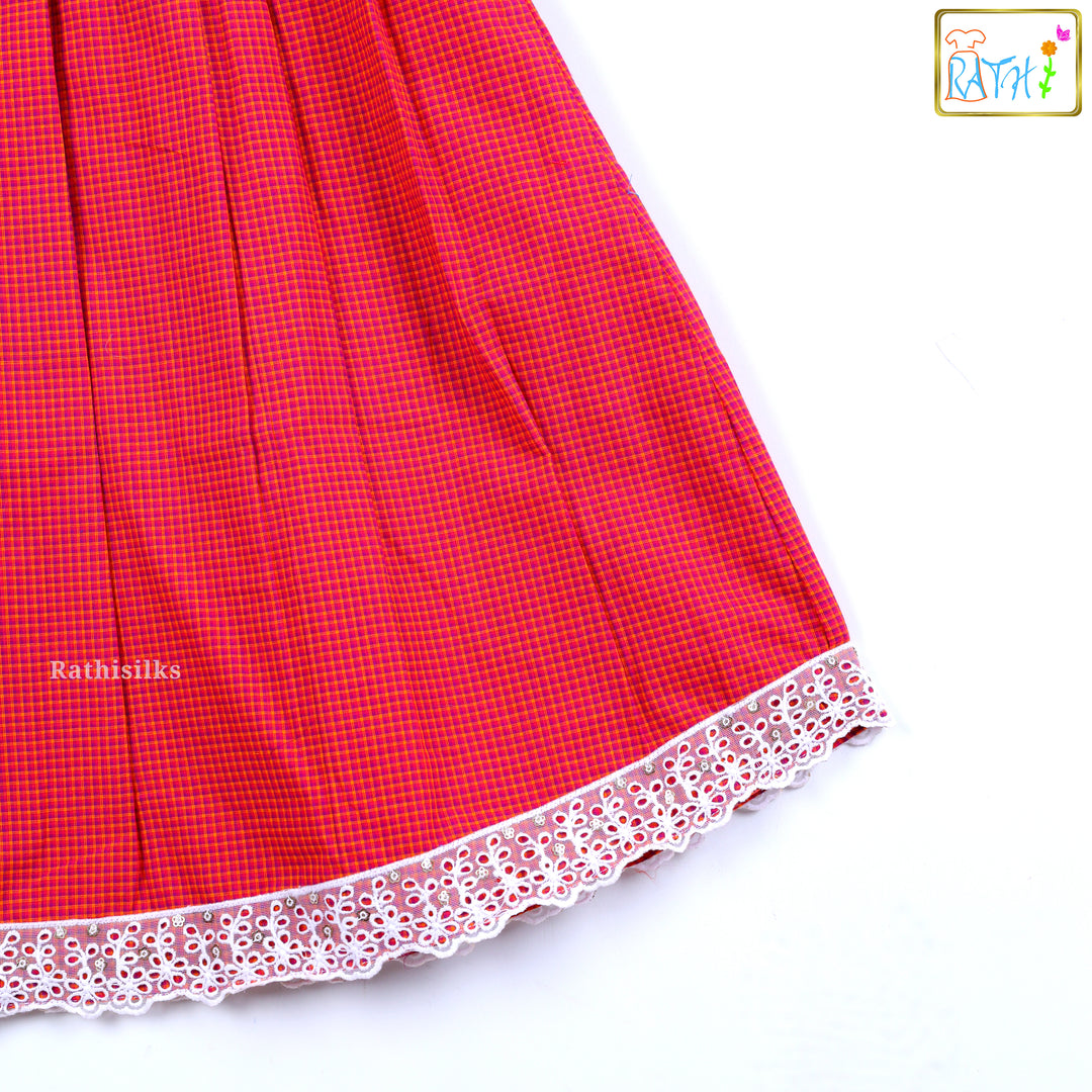 Cherry Gingham Ruffle Frock