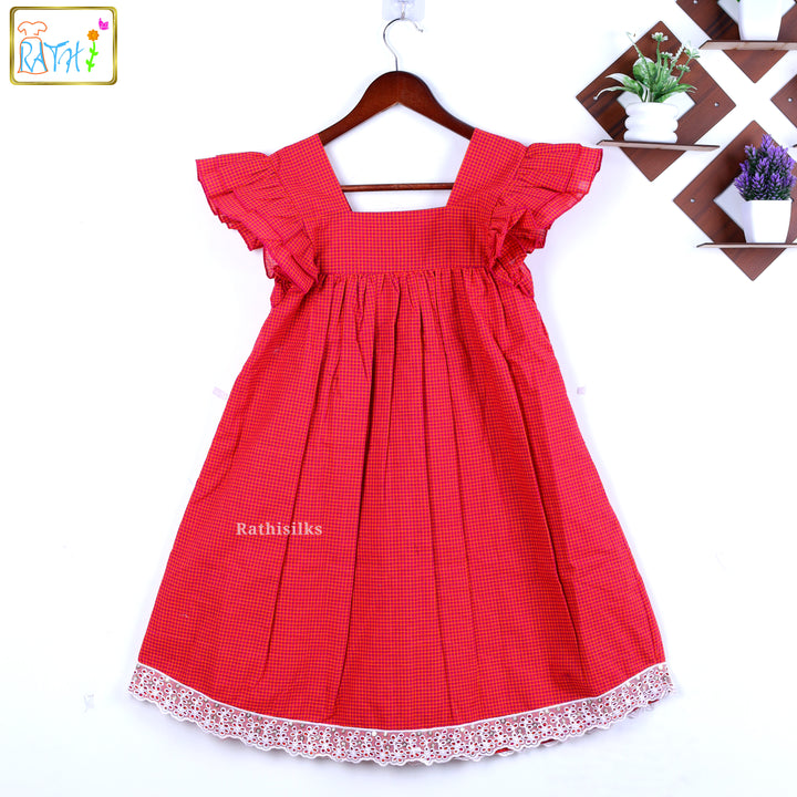 Cherry Gingham Ruffle Frock