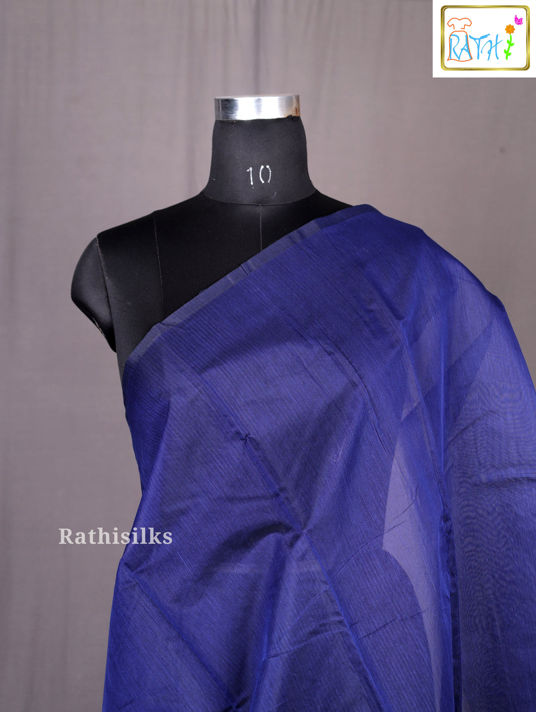 Elegant Navy Blue Synthetic Saree