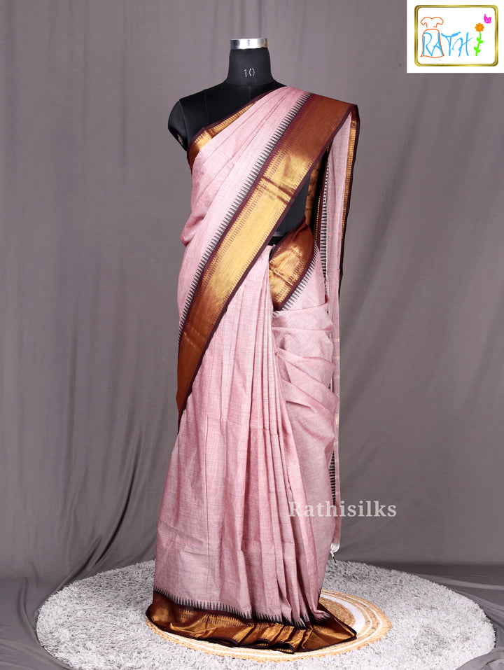 Elegant Dusty Rose Synthetic Saree