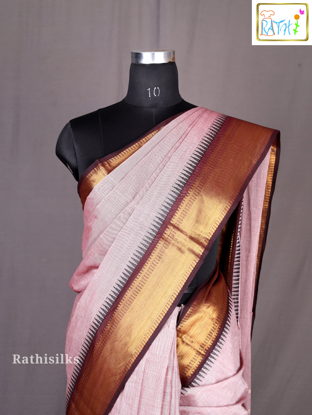 Elegant Dusty Rose Synthetic Saree