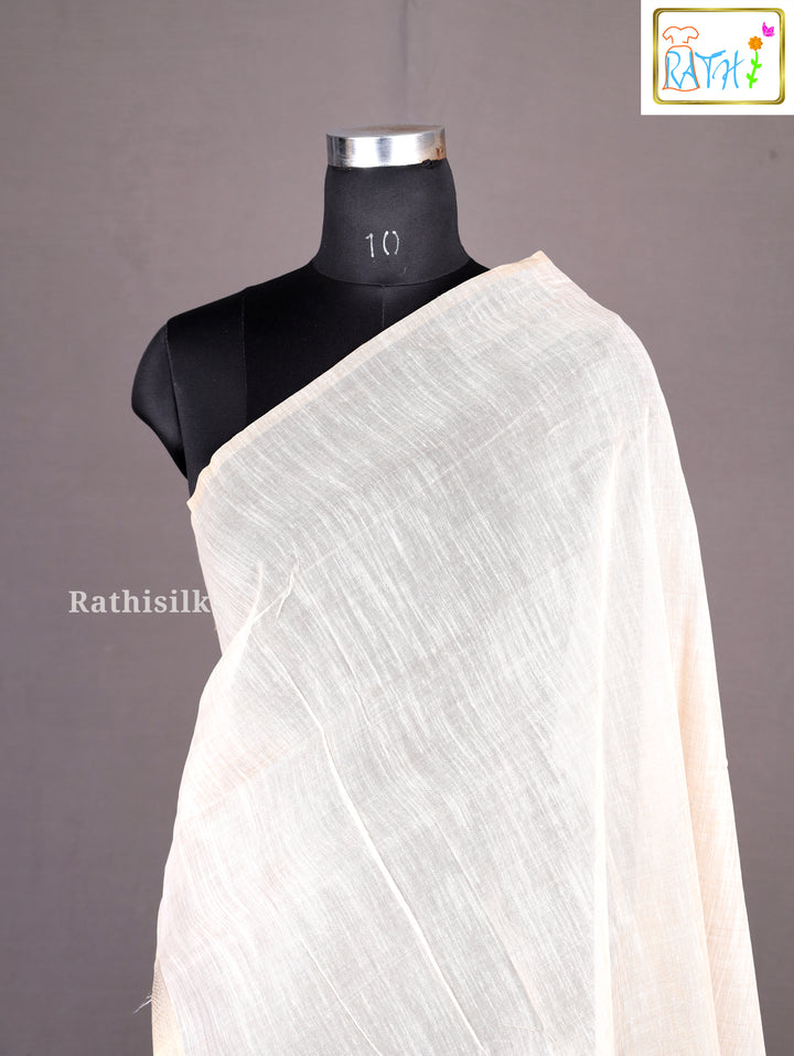 Elegant Cream and Aqua Synthetic Saree