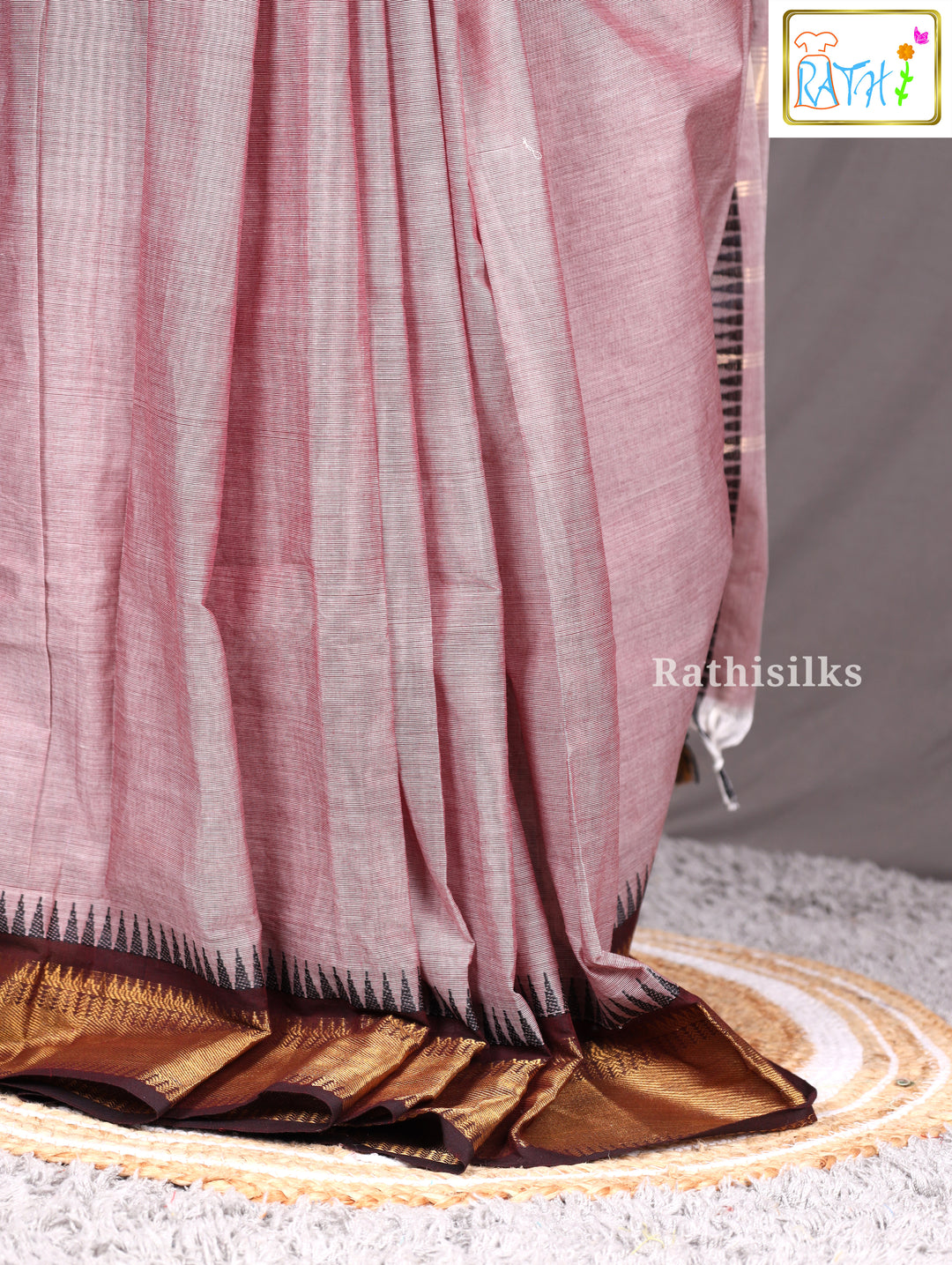 Elegant Dusty Rose Synthetic Saree