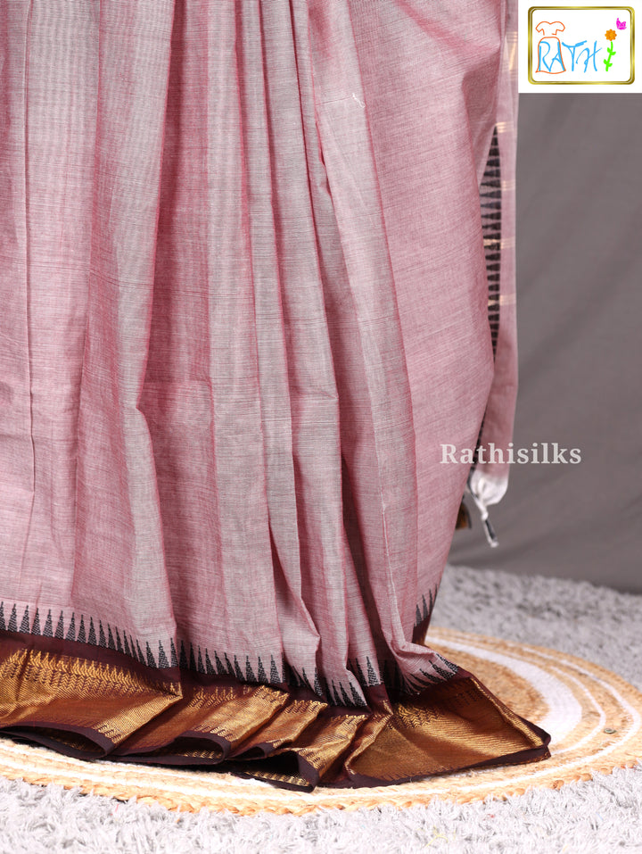 Elegant Dusty Rose Synthetic Saree
