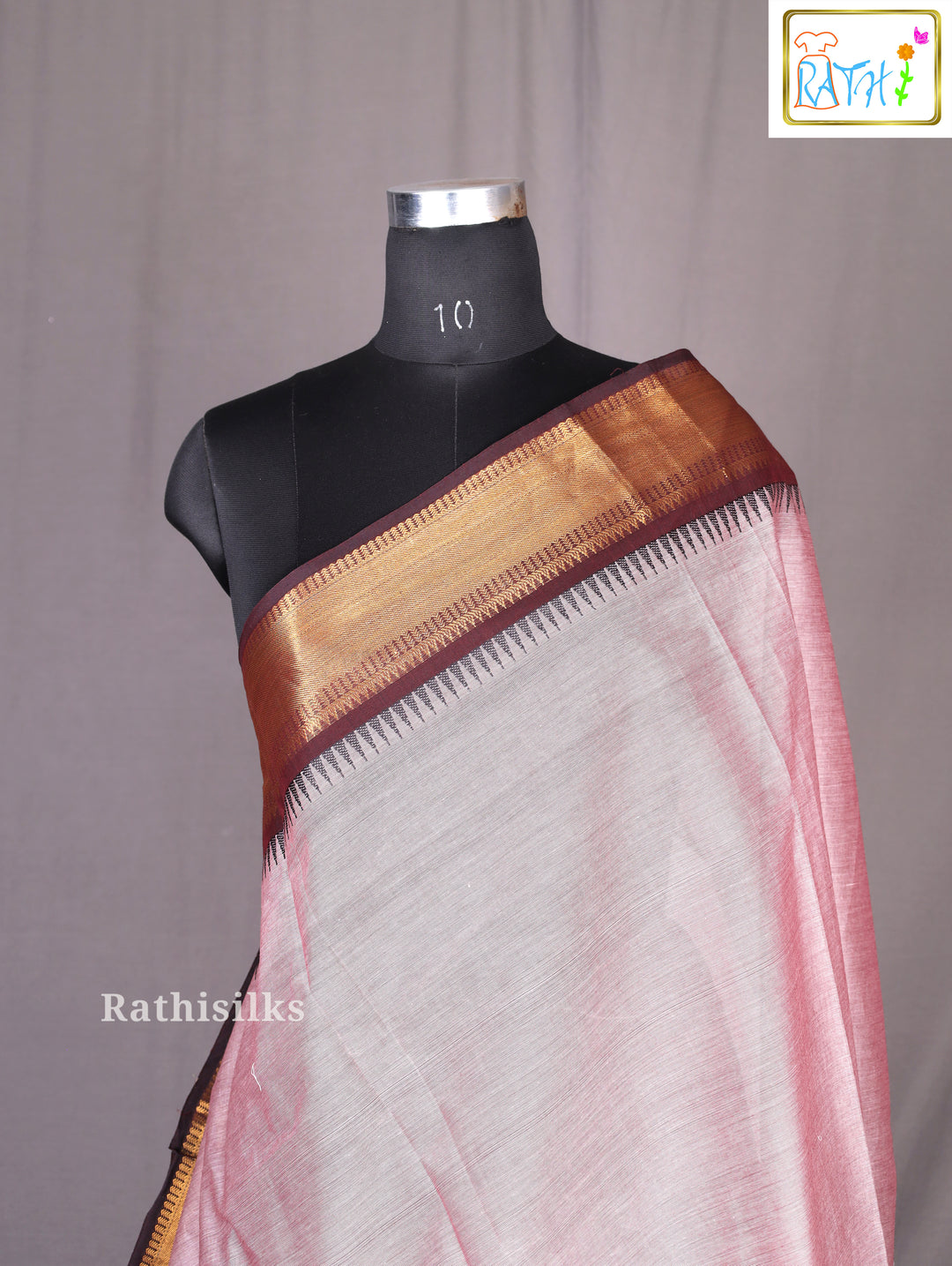 Elegant Dusty Rose Synthetic Saree