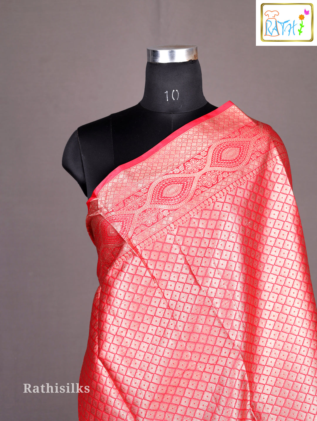 Elegant Red Synthetic Saree