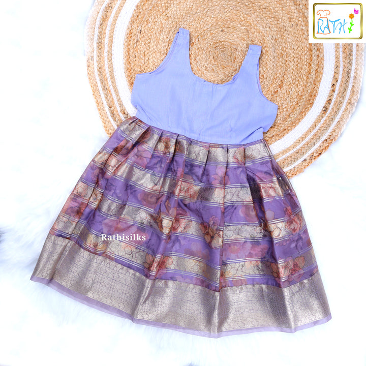 Regal Green and Lavender Zari Pavadai Sattai