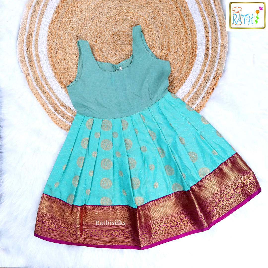 Regal Green and Lavender Zari Pavadai Sattai