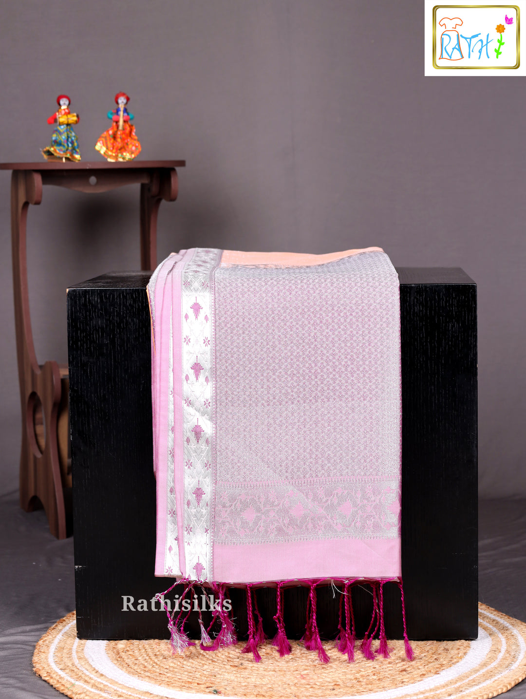 Trendy Peach Art Silk Saree