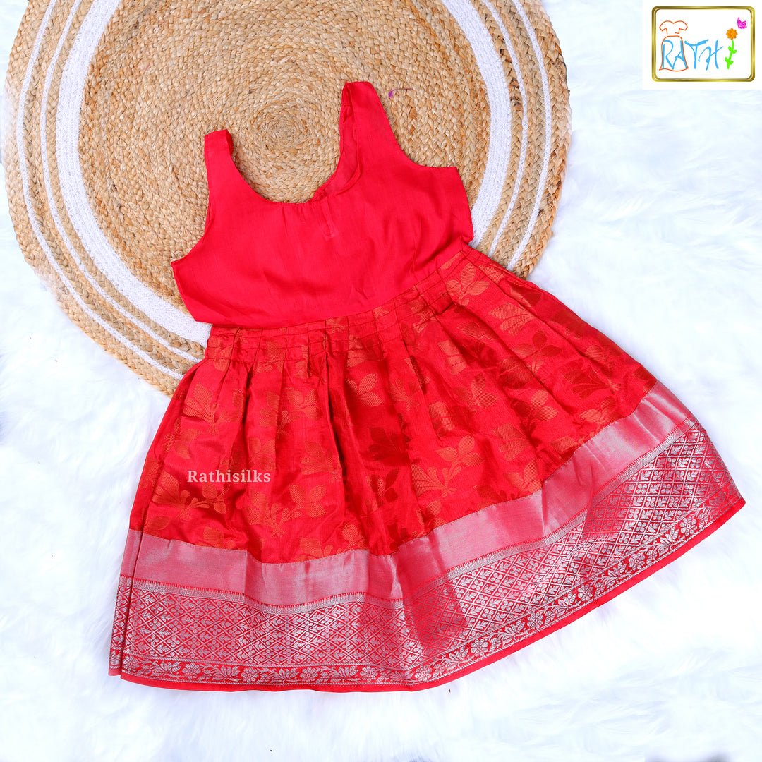 Radiant Yellow and Red Pavadai Sattai