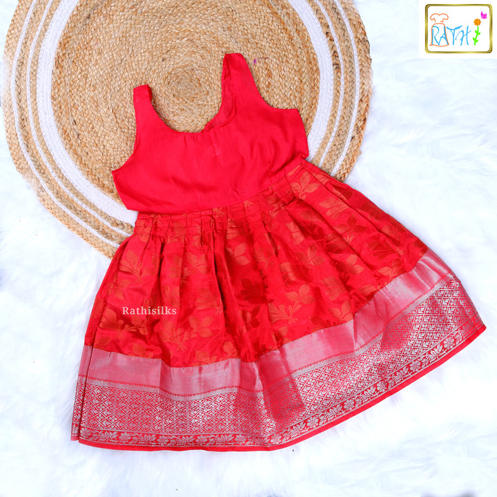 Radiant Yellow and Red Pavadai Sattai