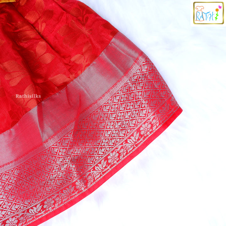Radiant Yellow and Red Pavadai Sattai