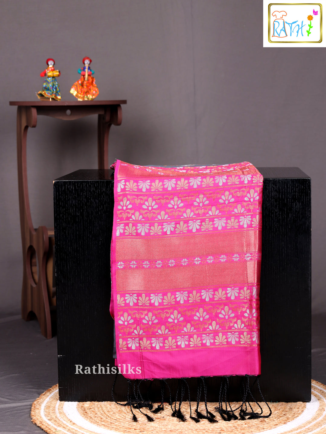 Trendy Grey Art Silk Saree