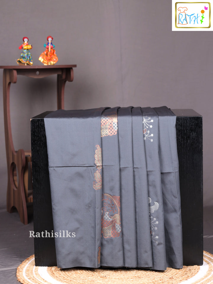 Trendy Grey Art Silk Saree