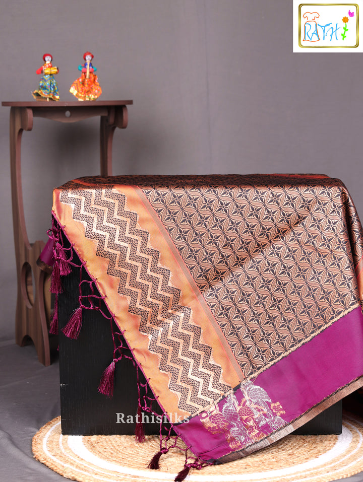 Orange Art Silk Saree