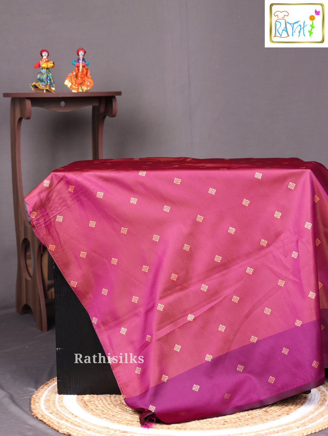 Orange Art Silk Saree