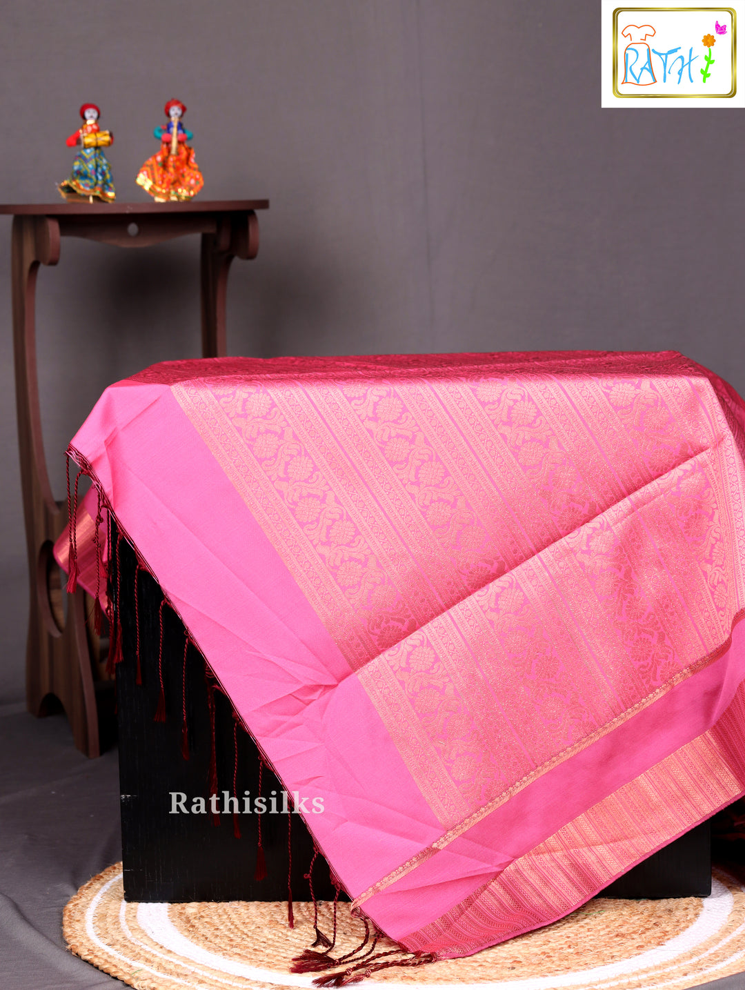 Pink Art Silk Saree
