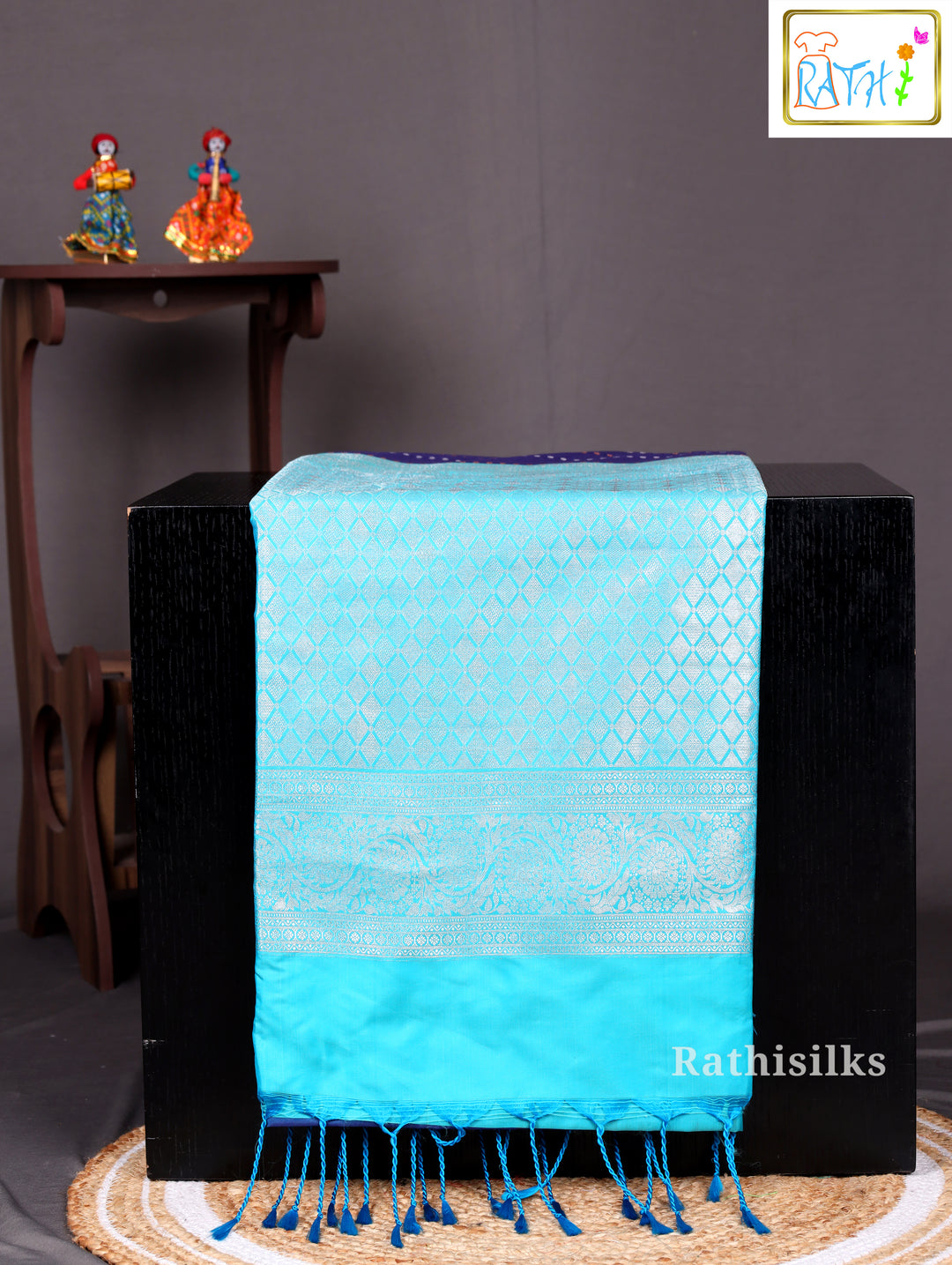 Navy Blue Art Silk Saree