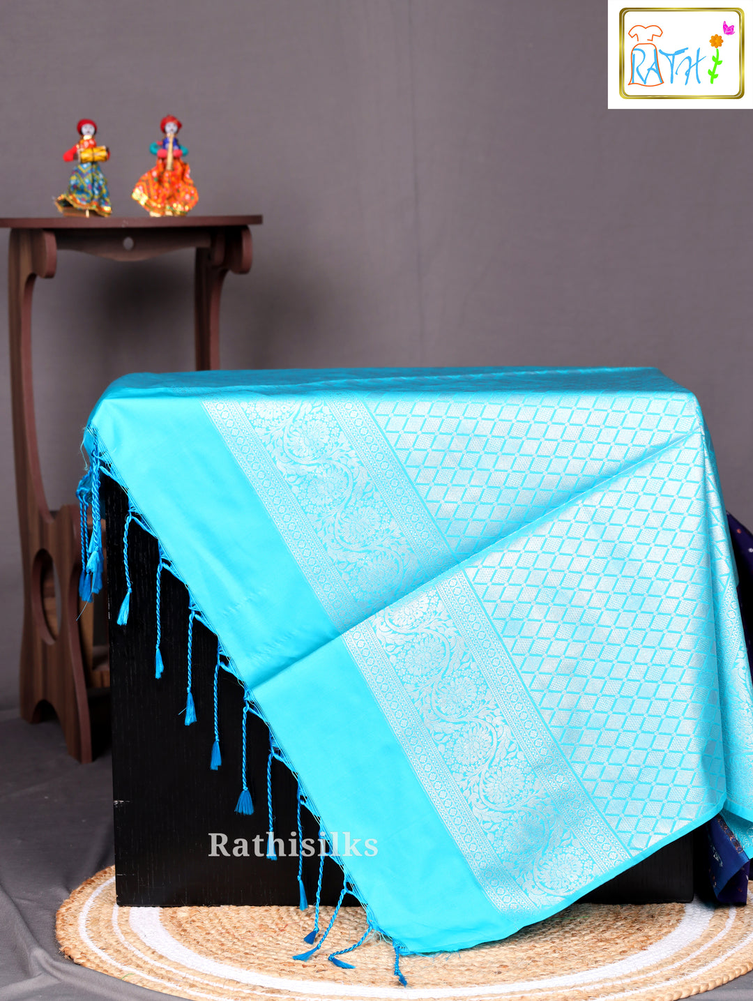 Navy Blue Art Silk Saree