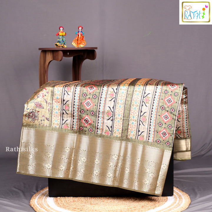 Green Synthetic Saree