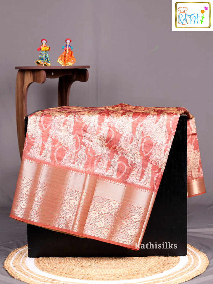 Brown Synthetic Saree