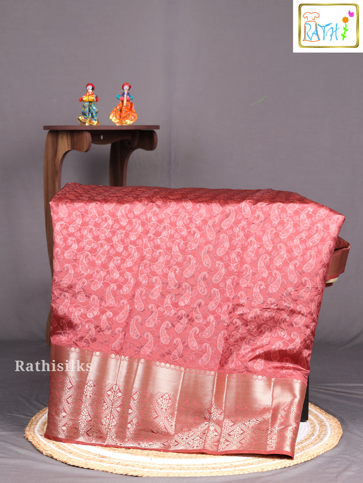 Trendy Brown Synthetic Saree