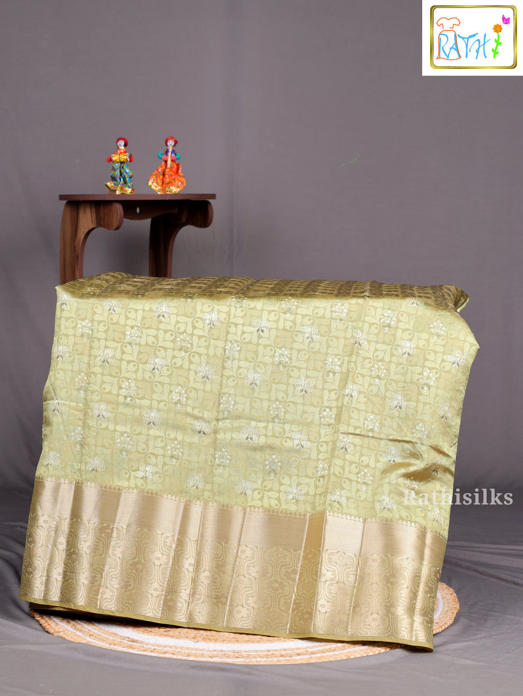 Peach Synthetic Saree