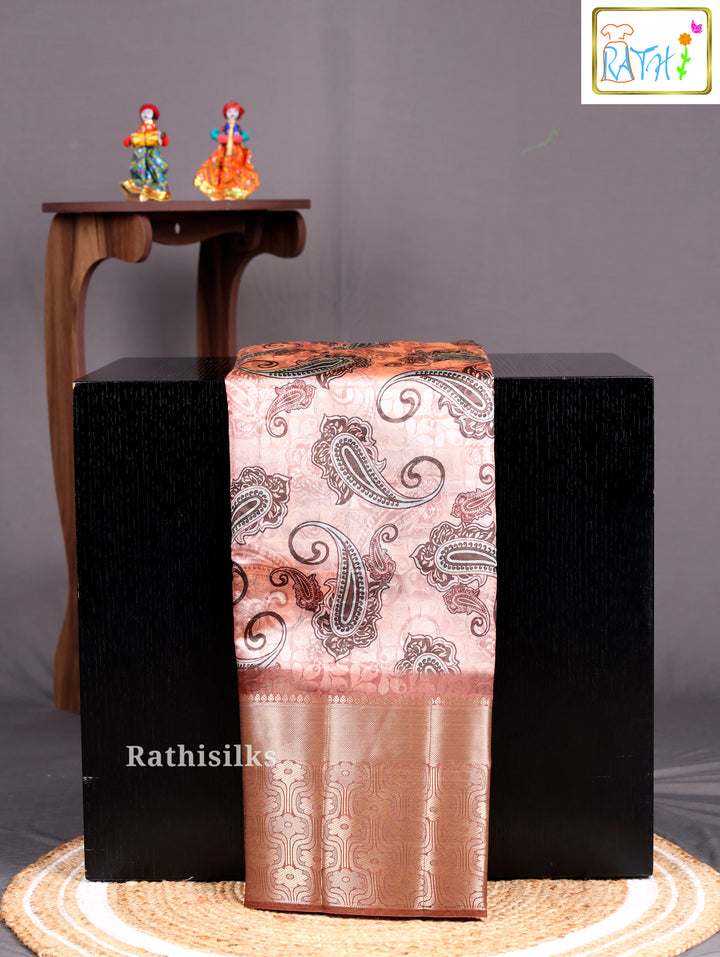 Brown Synthetic Saree