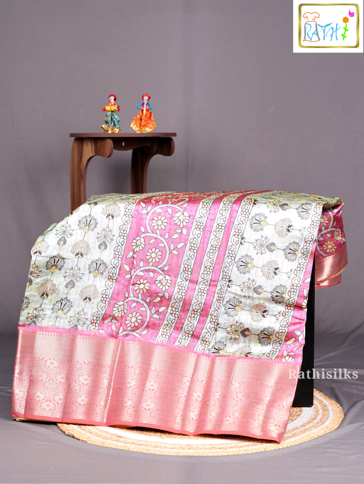 Mint Green Synthetic Saree