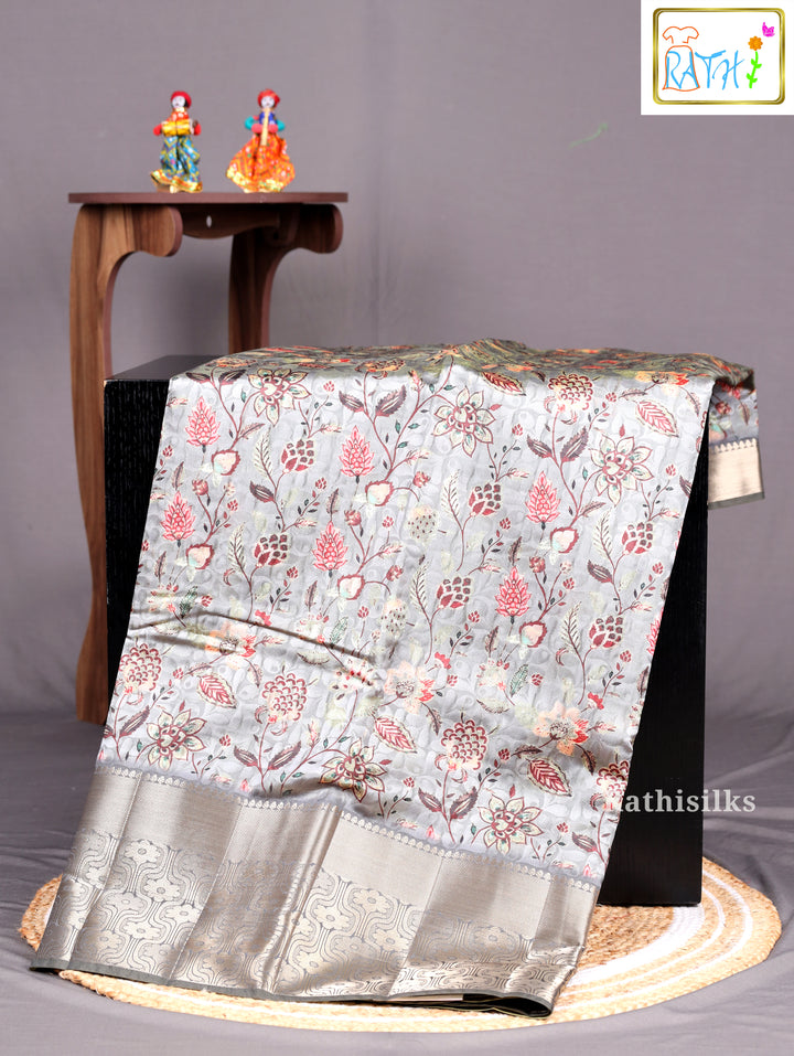 Grey Synthetic Saree