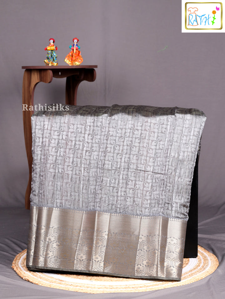 Grey Synthetic Saree