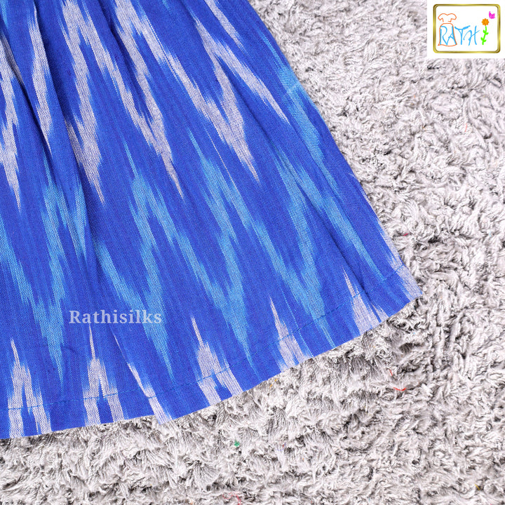 Trendy Blue Ikat Frock
