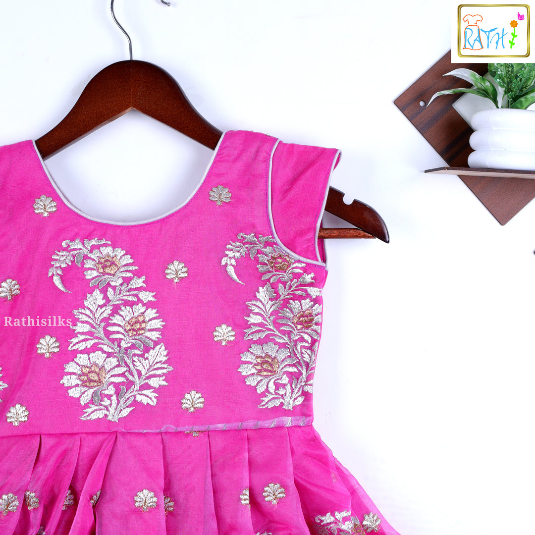 Pink Brocade Frock